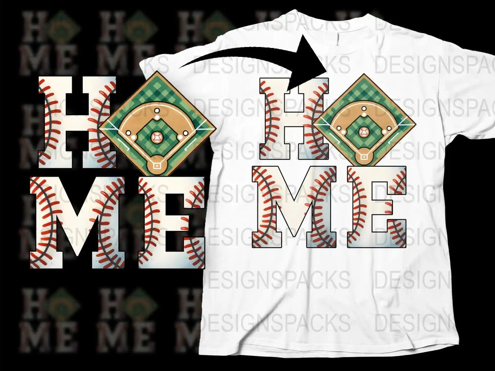 Baseball Home Plate Design T-Shirt, Graphic Print Sports Tee, Unisex Casual Wear Cotton Shirt