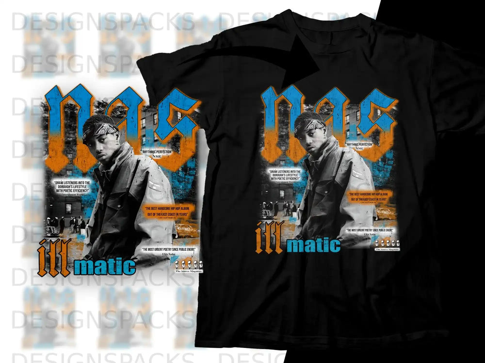 Illmatic t-shirt with Nas photo and album reviews.