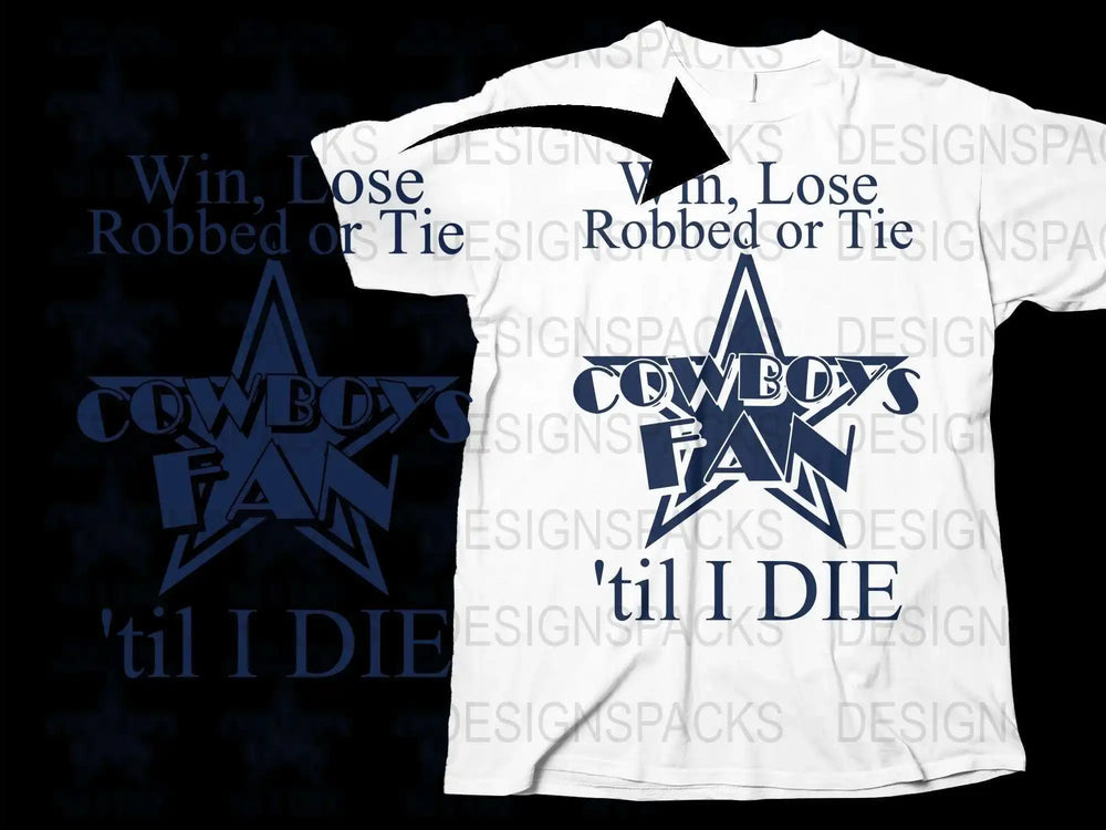 Dallas Cowboys Fan T-Shirt, Football Sports Tee, Robbed or Tie Slogan, Unisex White Shirt