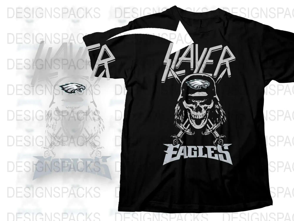 Vintage Eagle T-Shirt Black Graphic Tee with Bold Eagle Design, Sports Fan Apparel