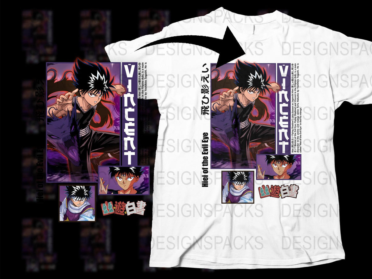 Anime Graphic T-Shirt, Stylish Unisex Tee, Manga Character Print, Vibrant Streetwear Shirt, Casual Fashion Top, Bold Purple Design