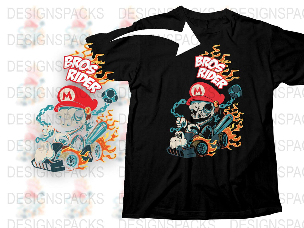 Men's Graphic T-Shirt, Cool Cartoon Racer Design, Vintage Mario Inspired, Retro Gaming Apparel, Unique Gift Idea for Gamers