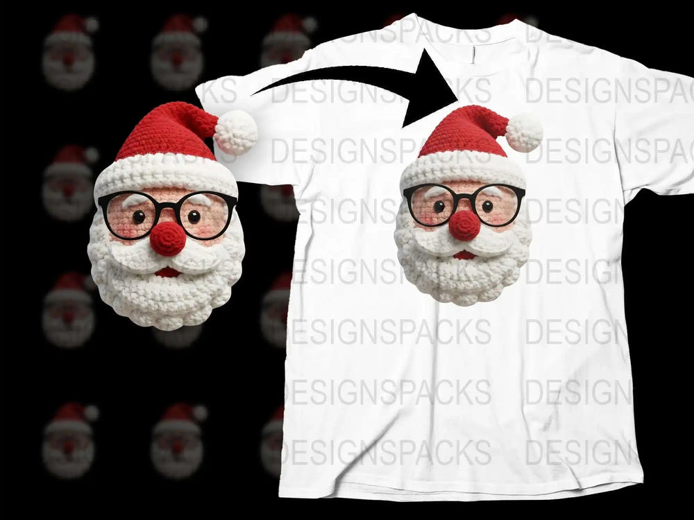 Santa Claus Face T-Shirt, Funny Christmas Tee, Holiday Gift for Men and Women, Festive Apparel