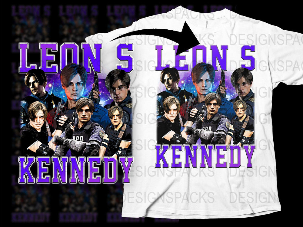 Leon S Kennedy T-Shirt, Resident Evil Inspired Graphic Tee, Video Game Character Apparel, Retro Style Fan Merchandise