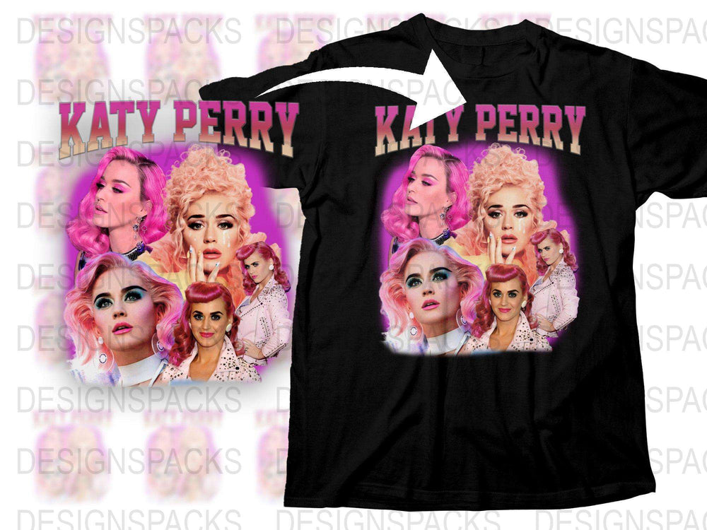 Katy Perry Inspired Graphic Tee, Pop Art Style, Colorful Women's T-Shirt, Music Fan Apparel