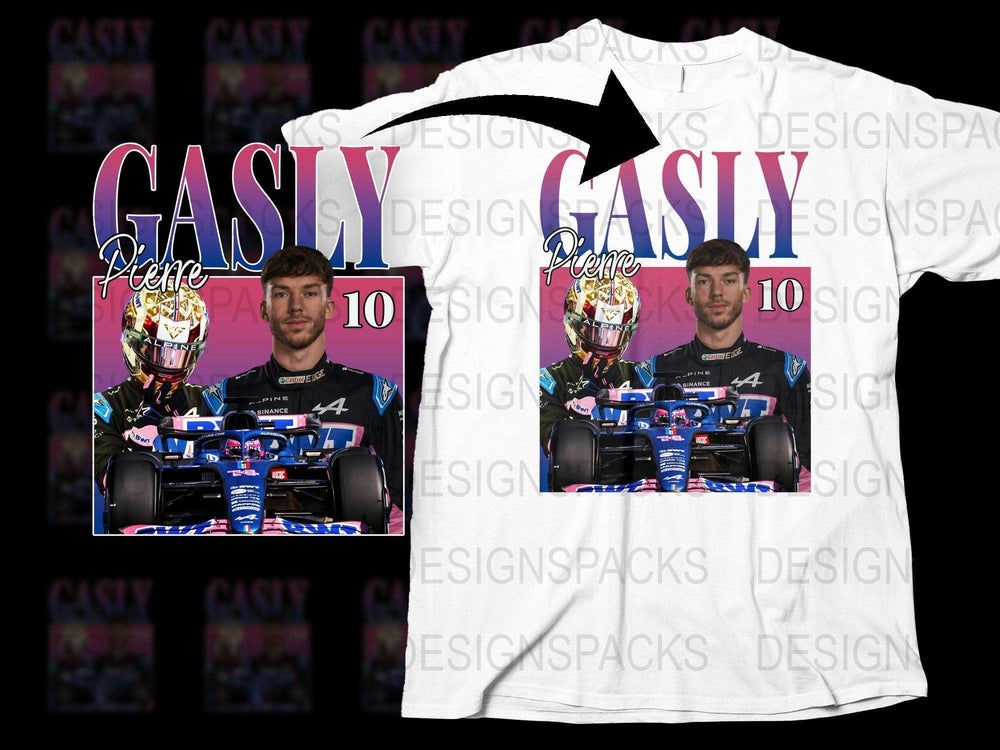 Pierre Gasly F1 Racing Graphic T-Shirt, Motorsport Fan Apparel, Casual Sports Tee, Unisex Fashion Top