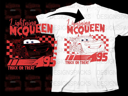 Lightning McQueen Kids T-Shirt, Disney Cars Halloween Costume Tee, Boys Truck or Treat Outfit