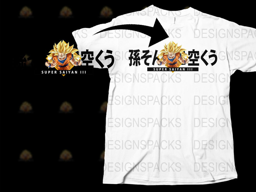 Anime Inspired Super Saiyan III Graphic T-Shirt, White Cotton Tee, Dragon Ball Z Fan Apparel