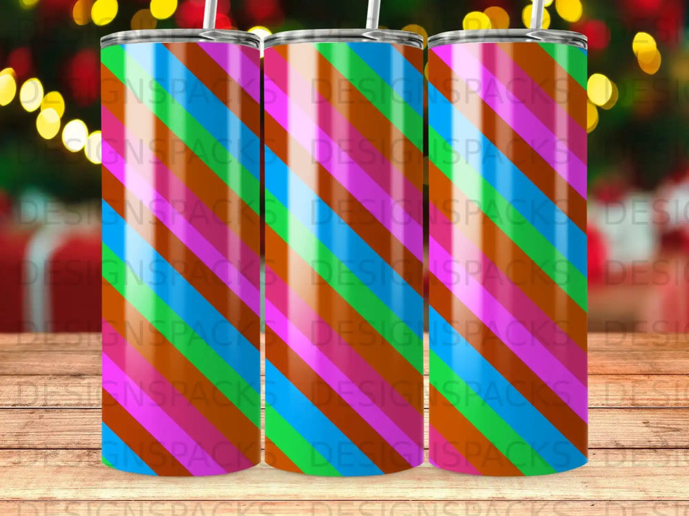 Vibrant Diagonal Striped Tumbler Pattern Design product type