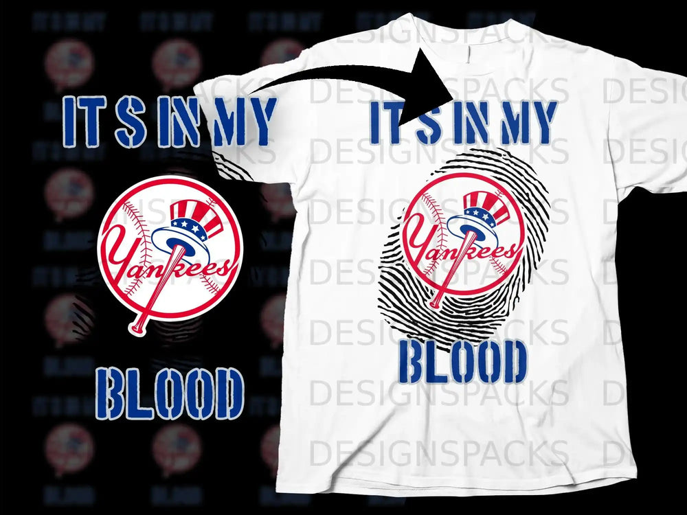 It's In My Blood Yankees Graphic Tee Shirt
