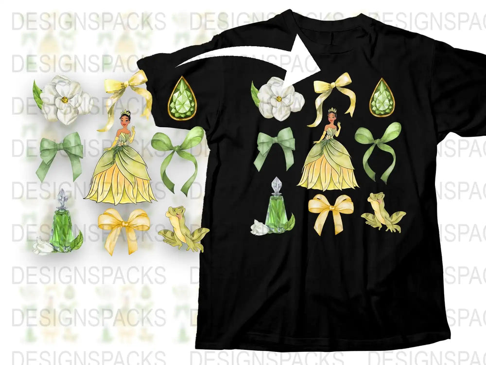 Women's Black T-Shirt with Vintage Fairy and Floral Graphics, Elegant Fairy Tale Top, Fantasy Fashion Clothing