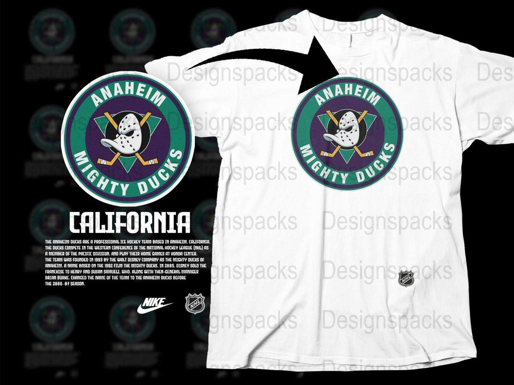 Vintage Anaheim Mighty Ducks T-Shirt, Retro NHL Hockey Logo Tee, Nike Sports Apparel, California Team