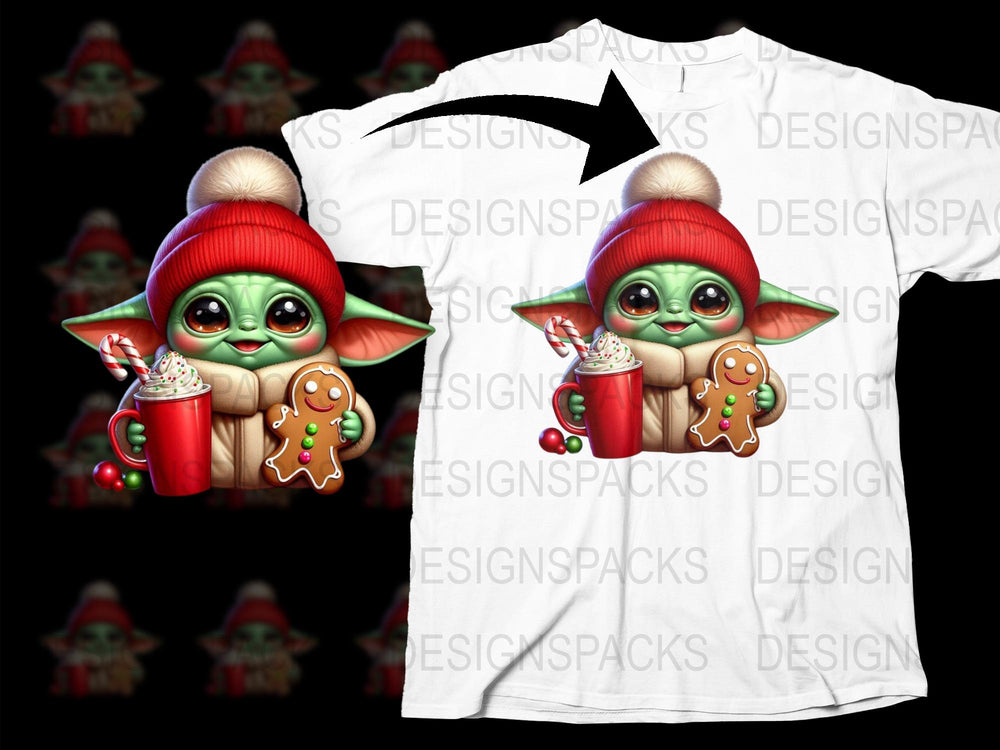 Cute Alien Character Christmas T-Shirt, Kids Holiday Graphic Tee, Festive Winter Apparel