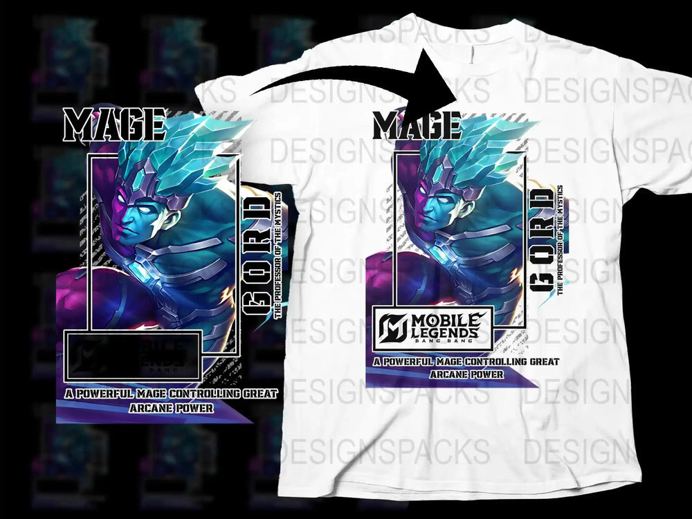 Mobile Legends Gord T-Shirt, Mage Graphic Tee, Gamer Apparel, Fantasy Character Design, Unique Gift for Gamers