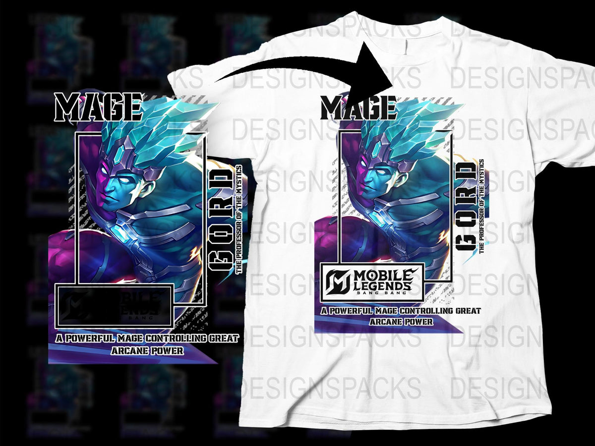Mobile Legends Gord T-Shirt, Mage Graphic Tee, Gamer Apparel, Fantasy Character Design, Unique Gift for Gamers