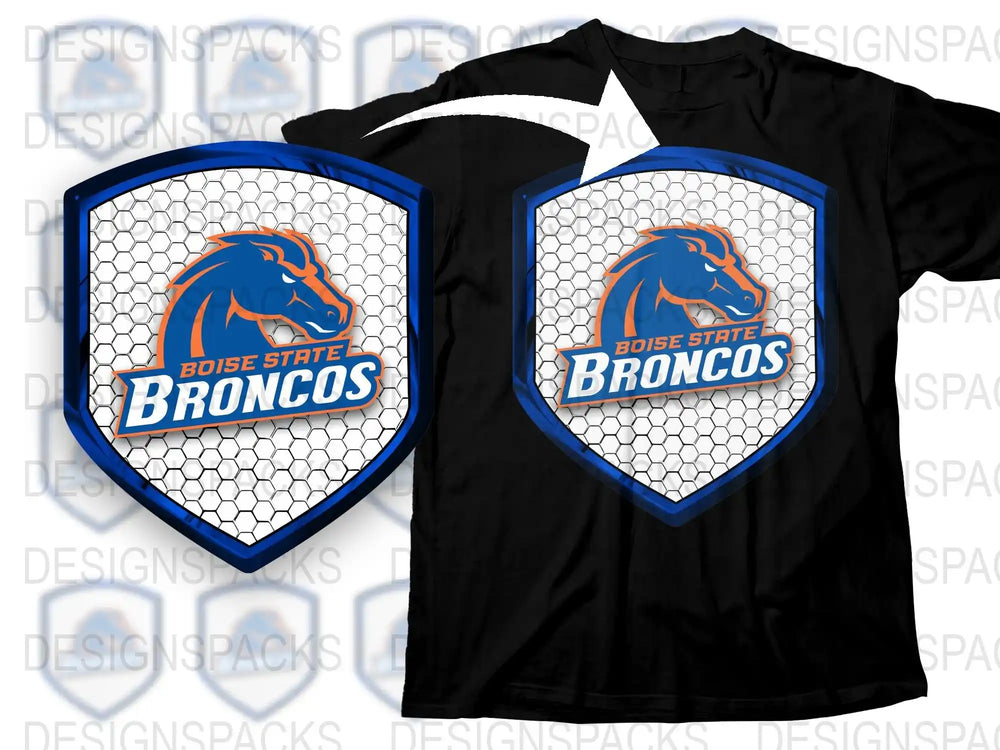 Boise State Broncos Graphic T-Shirt, College Sports Team Apparel, Black Cotton Tee, Football Fan Gear