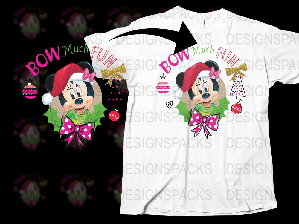 Disney Minnie Mouse Christmas T-Shirt, Festive Holiday Graphic Tee, Kids and Adults Sizes Available