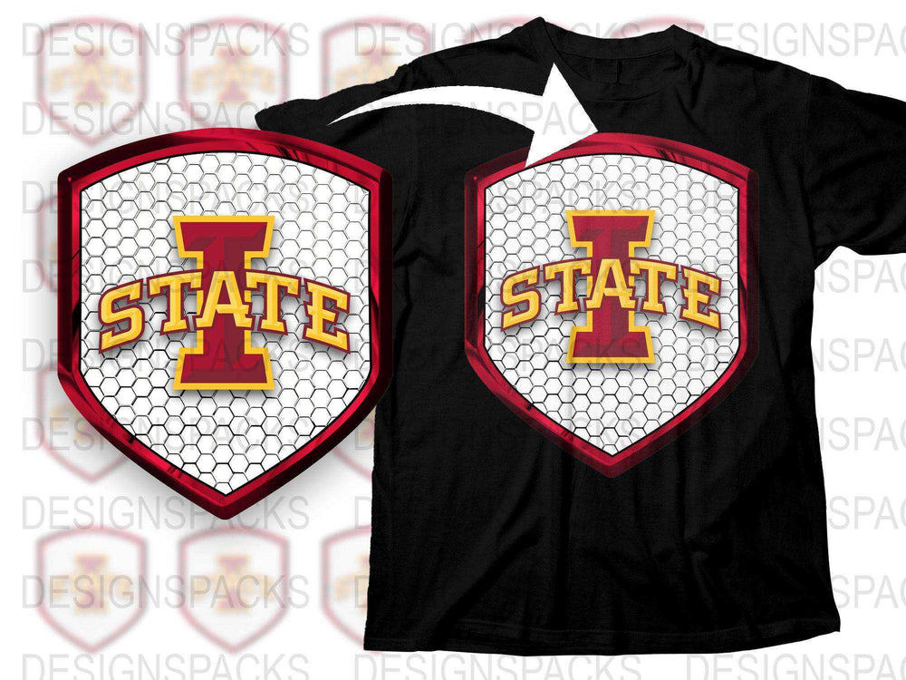 Iowa State Inspired T-Shirt, College Sports Fan Gear, Black Graphic Tee with Logo, Unisex Clothing