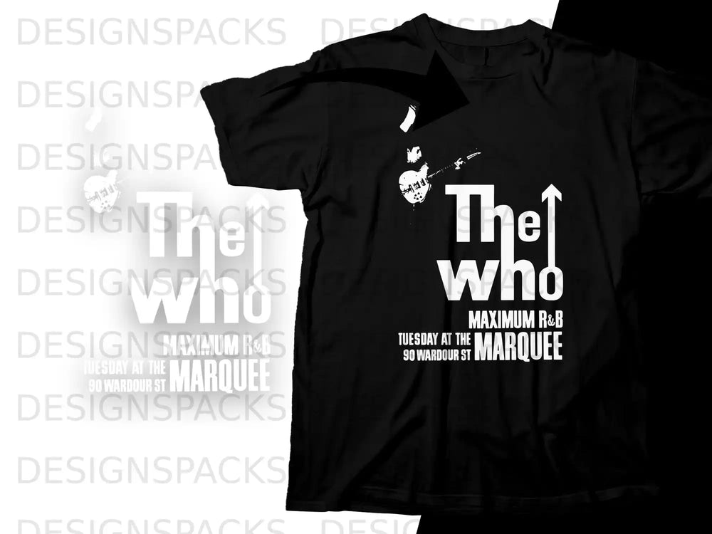 The Who Maximum R&B graphic tee with Marquee concert details.