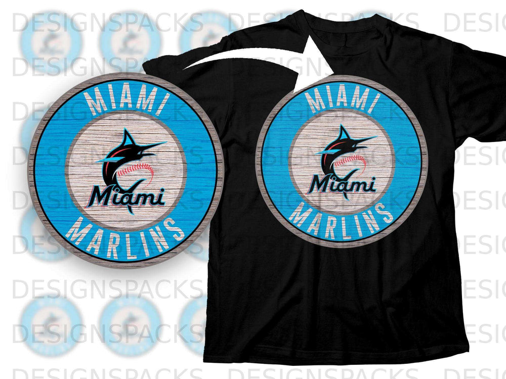 Miami Marlins Baseball Team Logo T-shirt