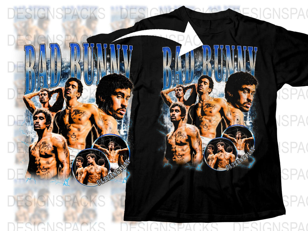 Bad Bunny Inspired Graphic T-Shirt, Music Artist Fan Tee, Unisex Black Cotton Shirt