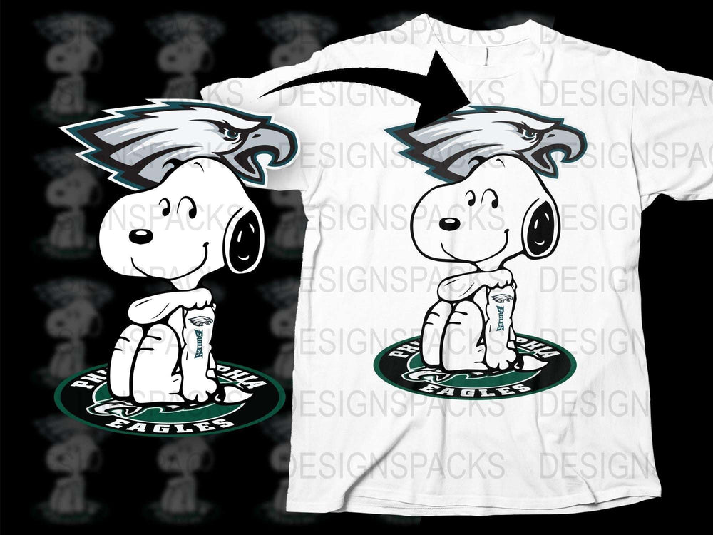 Cartoon Dog Sports Mascot T-Shirt, White Graphic Tee, Boys Casual Wear, Kids Sports Apparel, Eagles Team Shirt