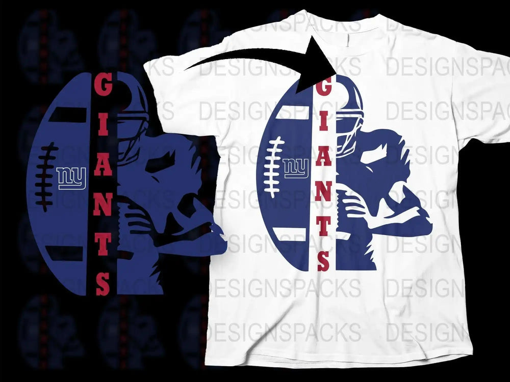 Custom New York Football Team T-Shirt, Blue and Red Graphic Tee, Sports Fan Apparel, Unisex Casual Wear