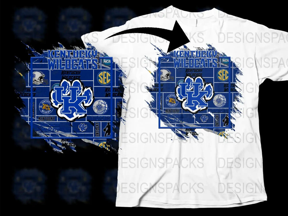 Kentucky Wildcats T-Shirt, UK Logo, Men's White Graphic Tee, NCAA College Sports Apparel
