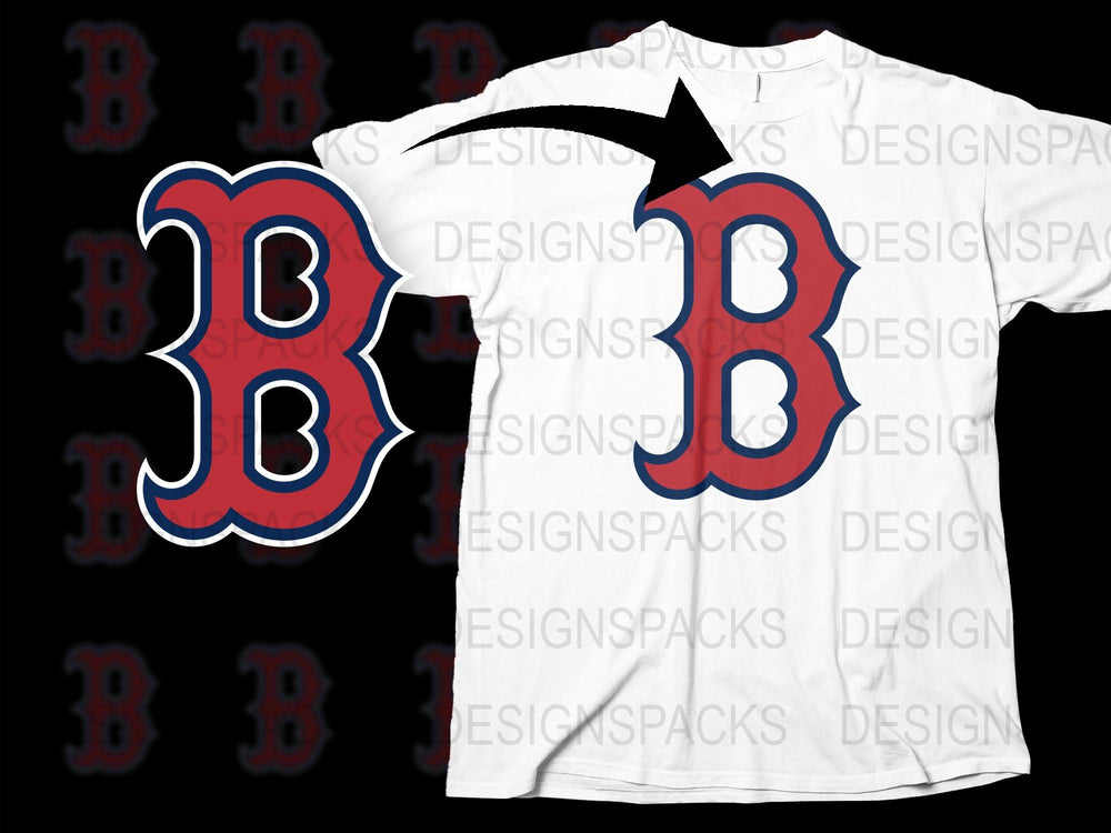 Boston Baseball Team Logo T-Shirt, Red and Blue Sports Fan Apparel, Casual Wear Cotton Tee