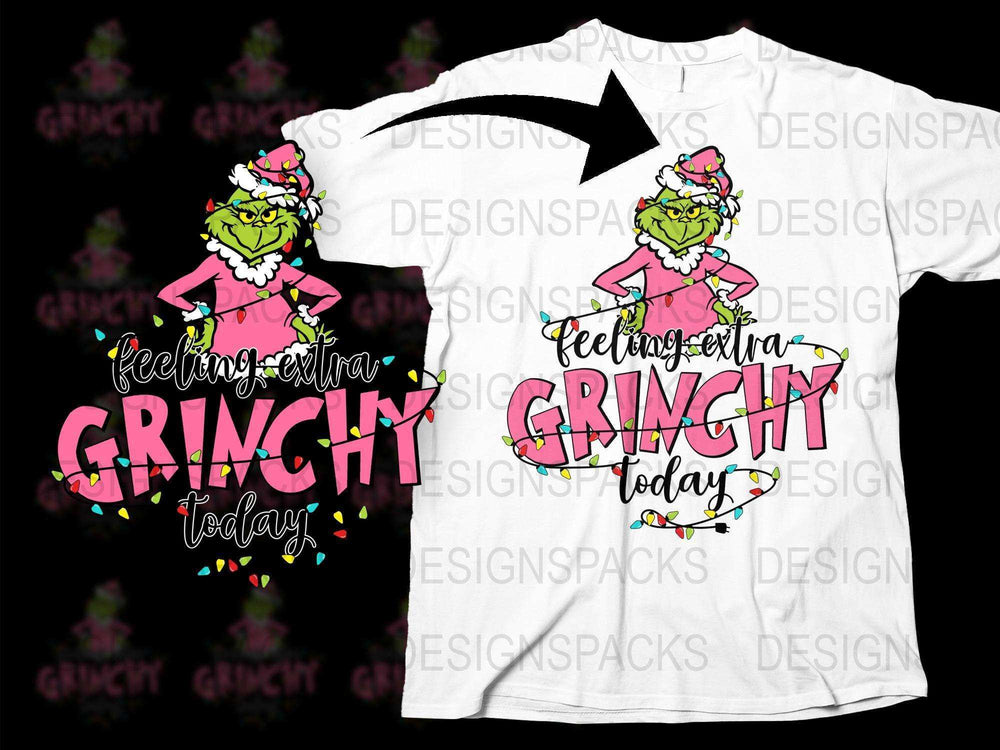 Feeling Extra Grinchy Today T-Shirt, Funny Christmas Holiday Tee, Colorful Graphic Shirt for Men and Women