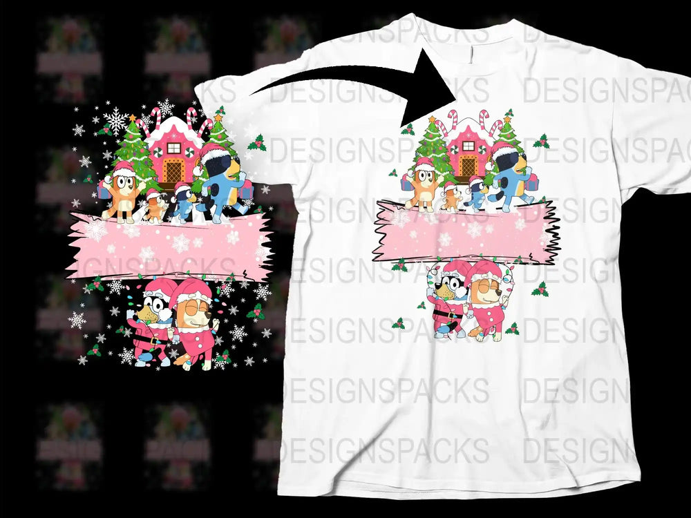 Kids Christmas T-Shirt, Cartoon Family Holiday Tee, Cute Winter Characters Shirt, Festive Children's Apparel