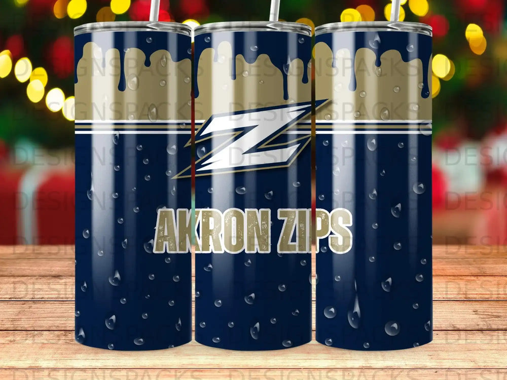 Akron Zips Logo Dripping Gold Tumbler product type