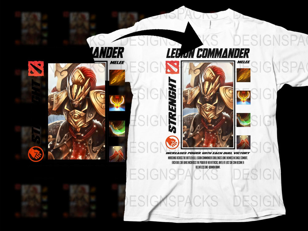 Legion Commander Dota 2 T-Shirt, Video Game Merch, Gaming Apparel, Graphic Tee, Fan Art, Unisex Clothing