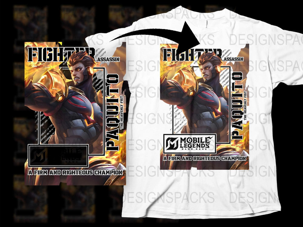 Mobile Legends Fighter T-Shirt, Gaming Apparel, Hero Assassin Graphic Tee, Cool Video Game Merchandise