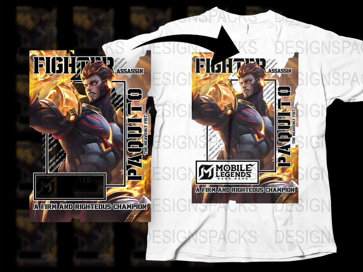 Mobile Legends Fighter T-Shirt, Gaming Apparel, Hero Assassin Graphic Tee, Cool Video Game Merchandise