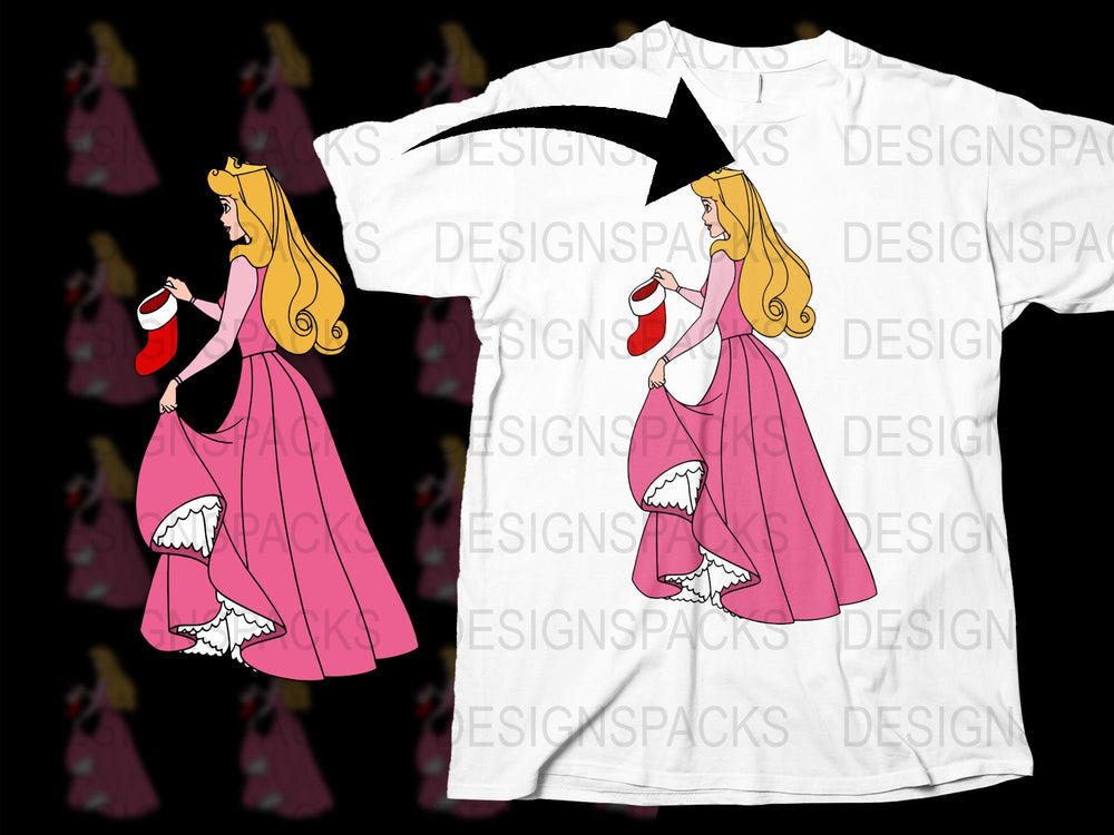 Princess Inspired Graphic T-Shirt, Cartoon Character Tee, Casual Women's Fashion, Unique Pink Dress Design