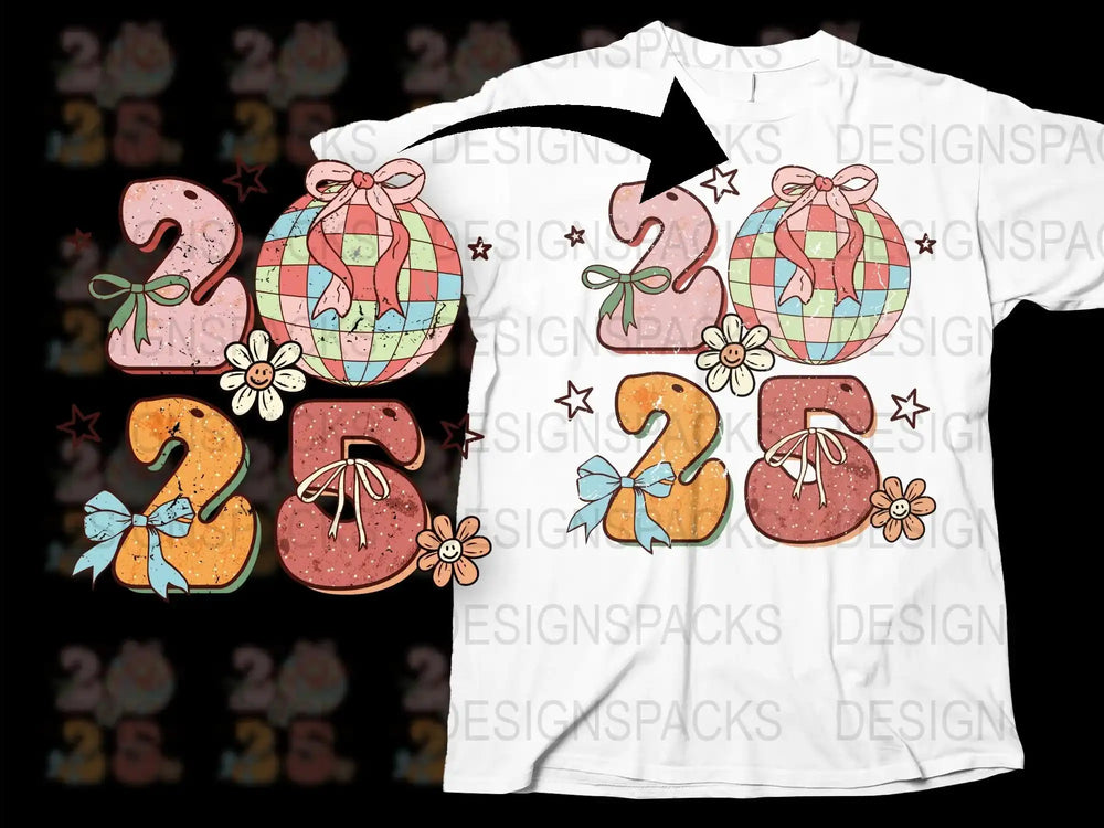Colorful Christmas Number 25 T-Shirt, Festive Holiday Graphic Tee, Vintage Style, Gift Idea