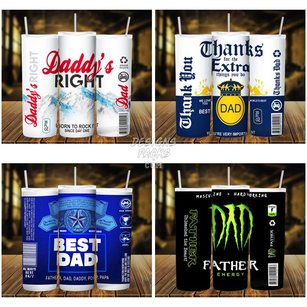 7 Beverages Dad Version Tumbler Wrap Bundle Jpg