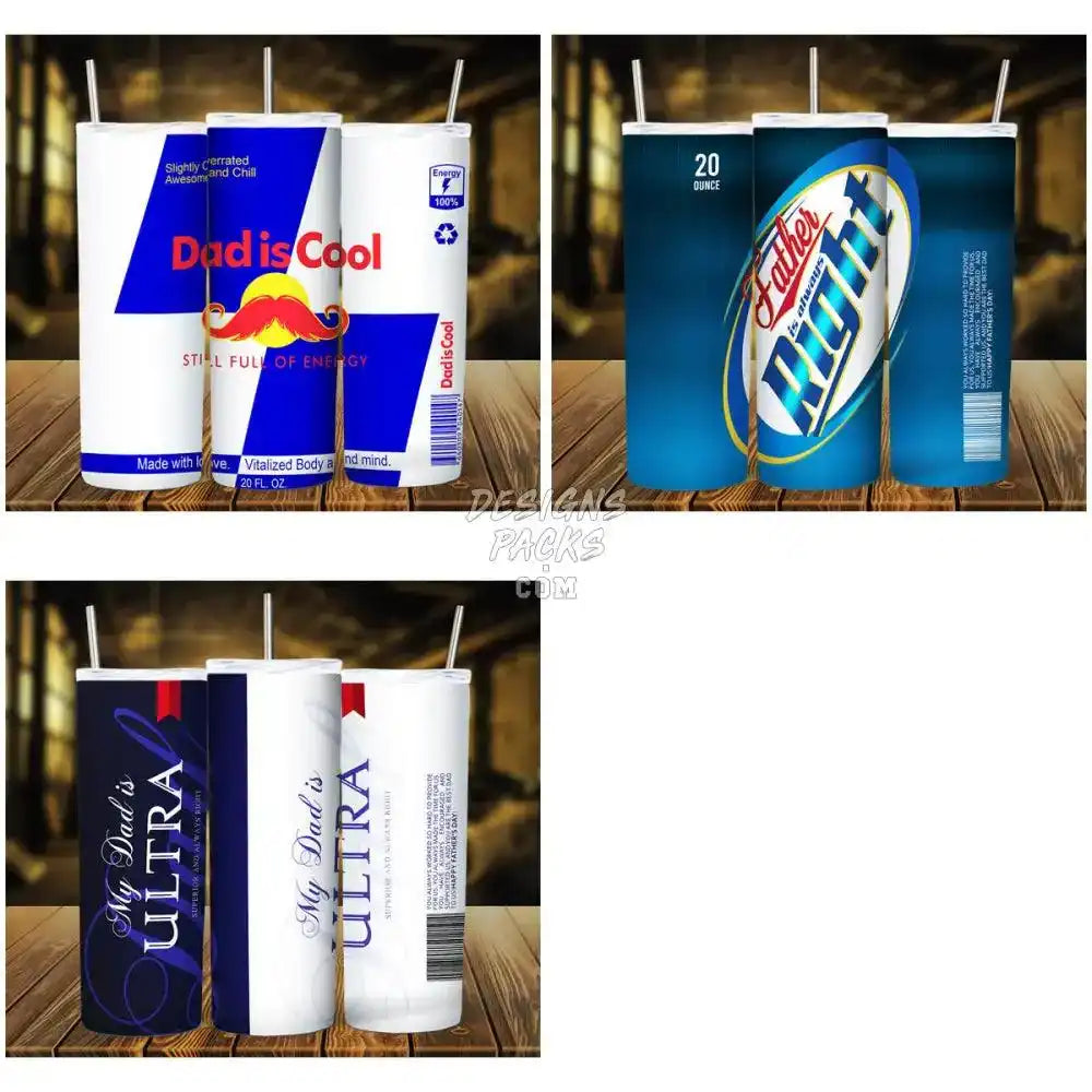 7 Beverages Dad Version Tumbler Wrap Bundle Jpg