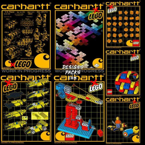 7 Lego Brand Streetwear Designs Bundle Png + Psd