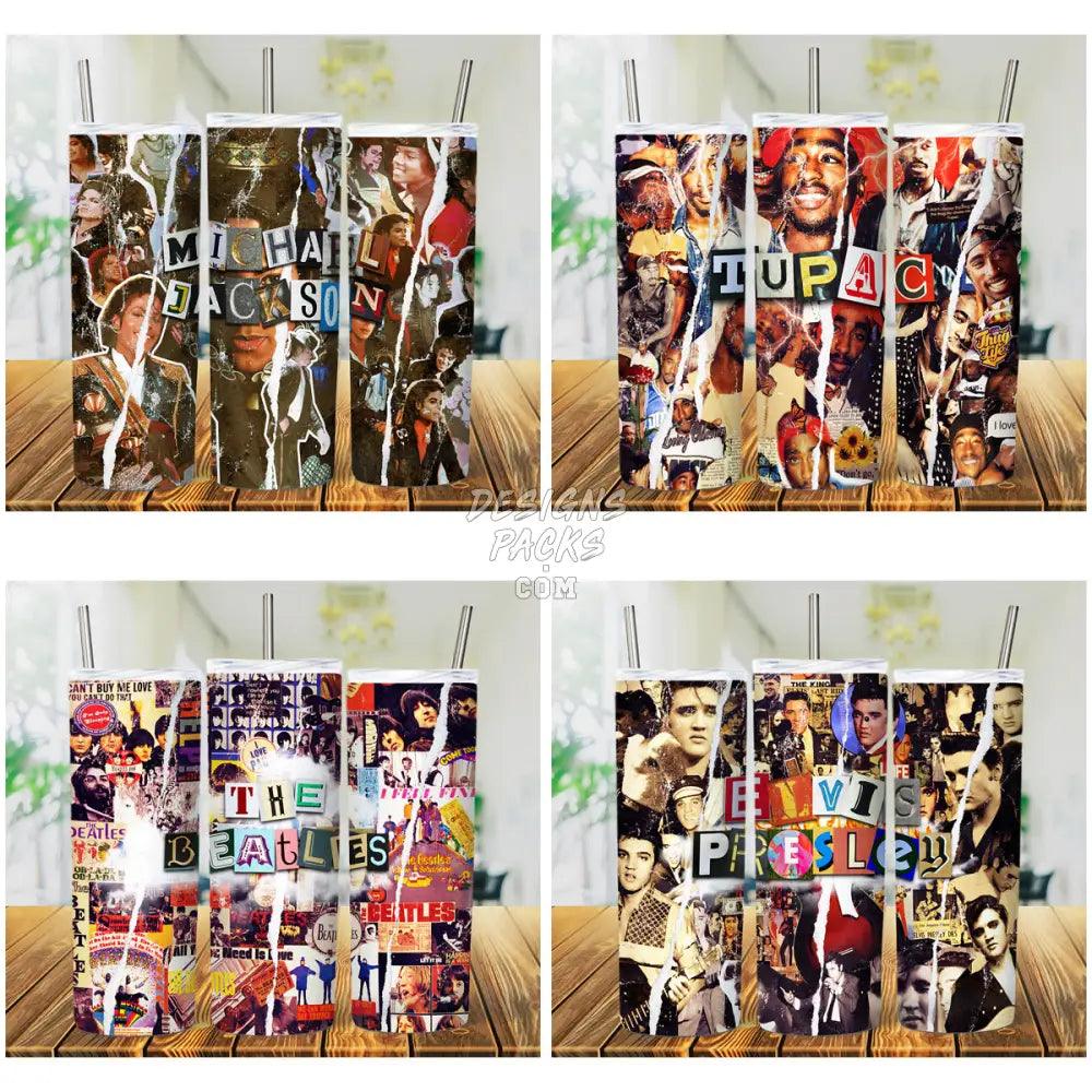 7 Music Legends Scrapbook Tumbler Wrap Bundle Jpg