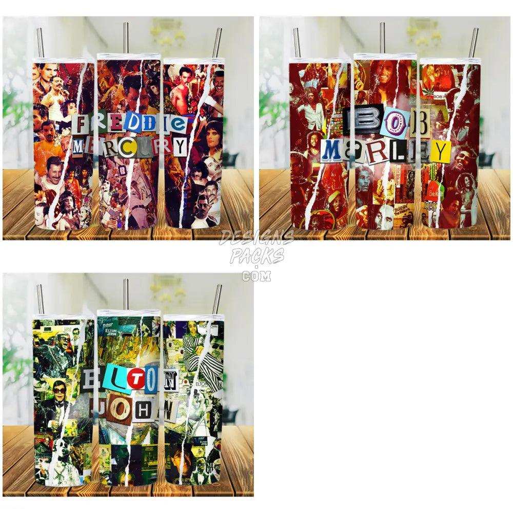 7 Music Legends Scrapbook Tumbler Wrap Bundle Jpg