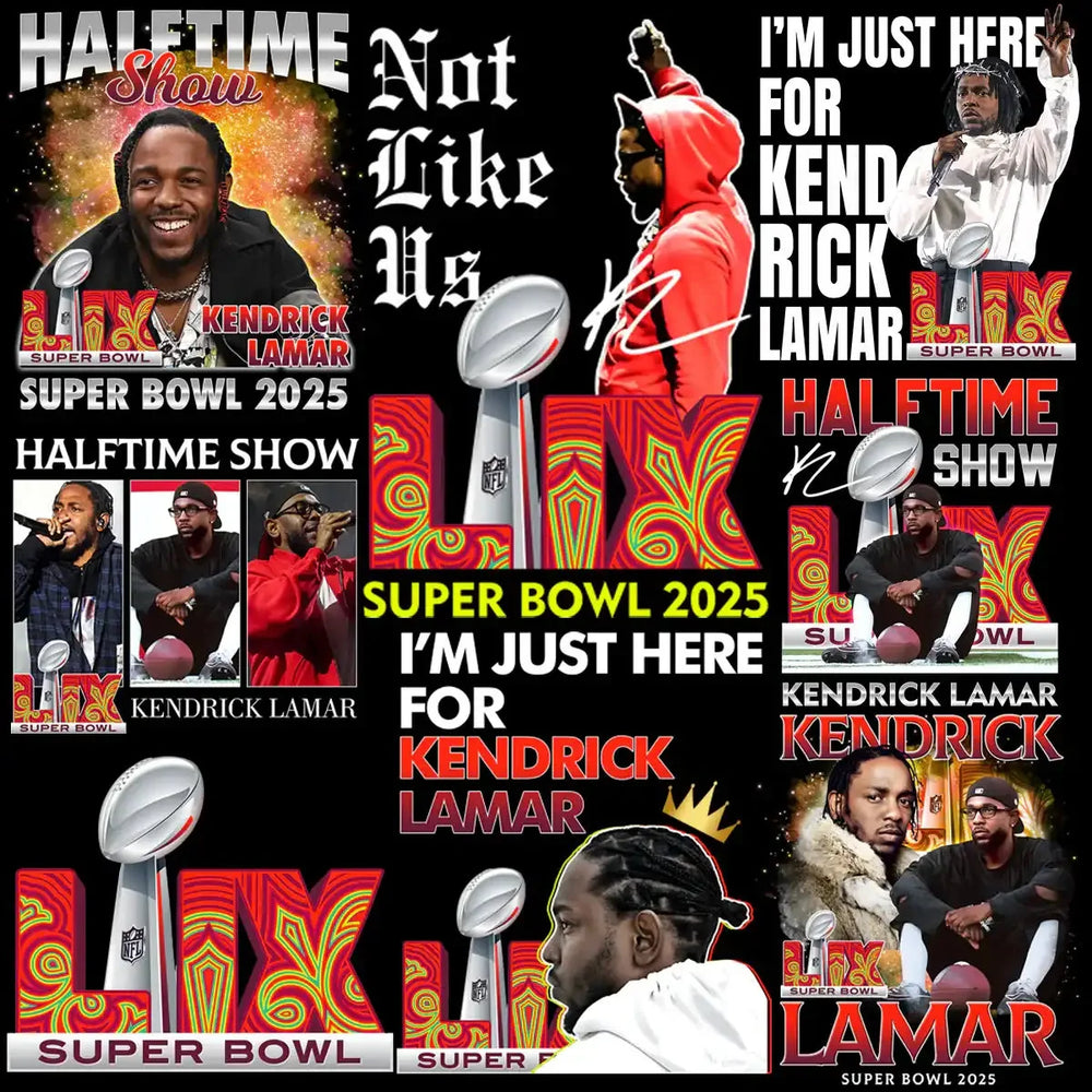 7 Super Bowl 2025 HALFTIME SHOW KENDRICK LAMAR Designs Bundle PNG