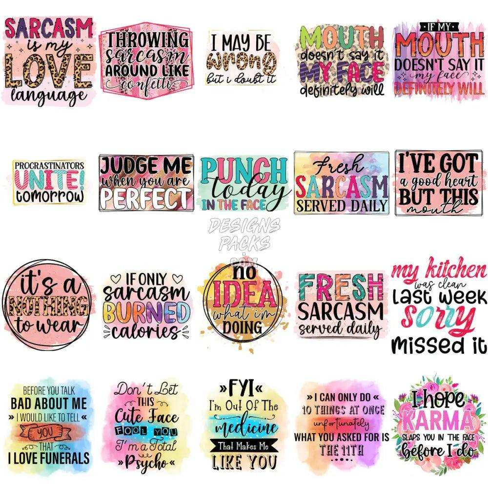 70 Funny Sarcasm Quotes Designs Bundle Png