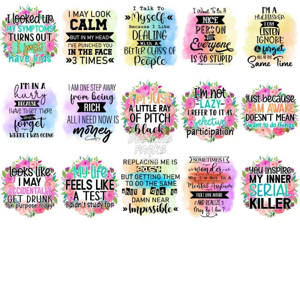 70 Funny Sarcasm Quotes Designs Bundle Png