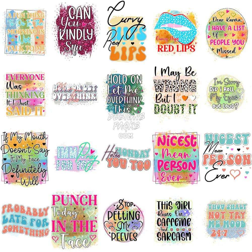 70 Funny Sarcasm Quotes Designs Bundle Png