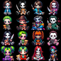 Load image into Gallery viewer, 70 Halloween Horror Mom &amp; Kids Slashers Designs Bundle PNG
