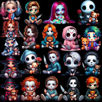 Load image into Gallery viewer, 70 Halloween Horror Mom &amp; Kids Slashers Designs Bundle PNG
