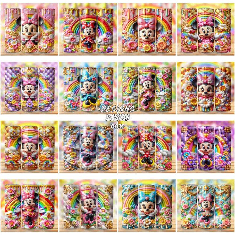 70 Minnie Cartoon Puffy 3D Tumbler Wrap Bundle Jpg