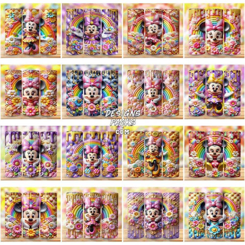 70 Minnie Cartoon Puffy 3D Tumbler Wrap Bundle Jpg